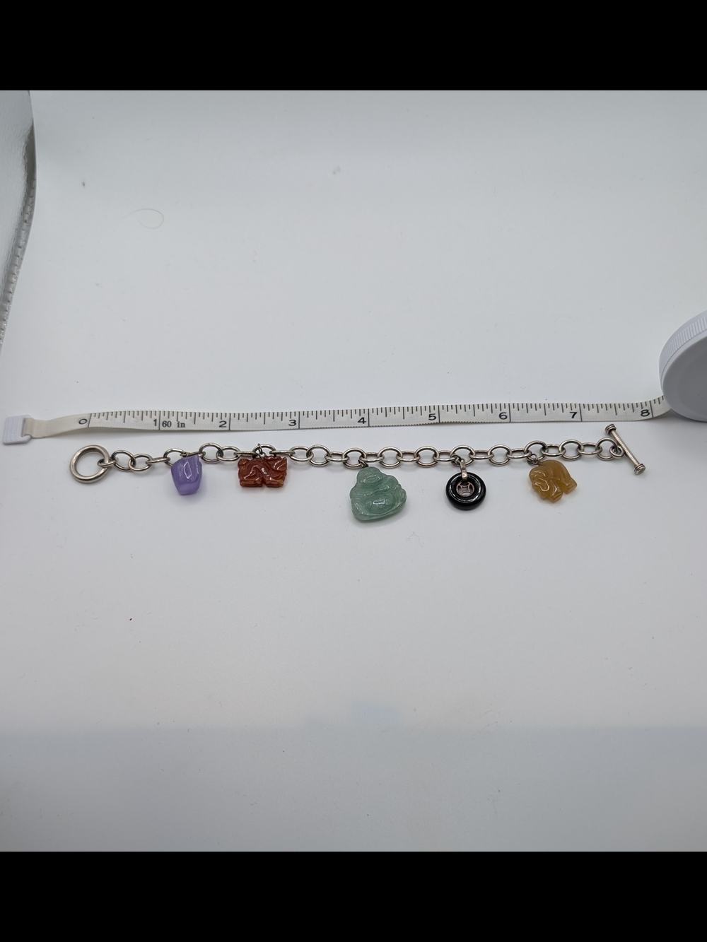 Multicolor Carved Jade Charm Bracelet - Women Jewelry